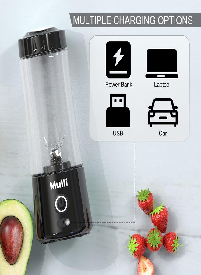 Mulli Portable Blender,USB Rechargeable Personal Mixer for Smoothie and Shakes, Mini Blender with Six Blades for Baby Food,Travel,Gym(Update) - Image 3